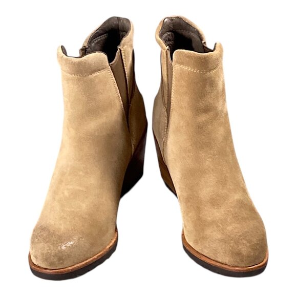 Sorel Boots Womens 7.5 Tan Nubuck Wedge Chelsea Ankle Booties After Hours Chic - Picture 13 of 15